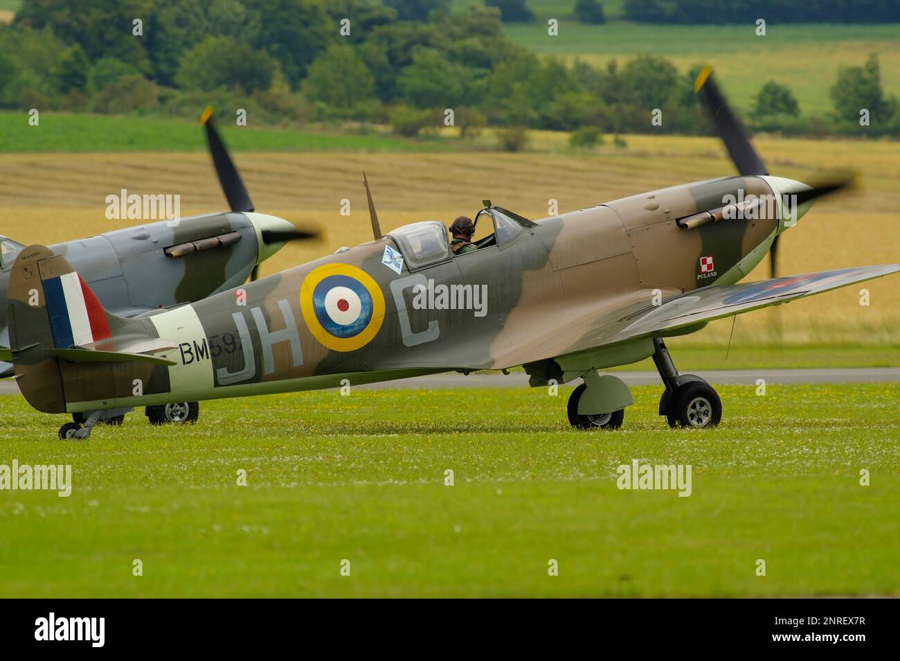 Vickers Supermarine Spitfire Mk VB, BM597, G-MKVB, Flying Legends 2014, Duxford Air Display, Cambridgeshire, Inghilterra, Regno Unito, Foto Stock