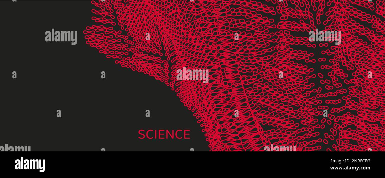 Background per la medicina, la scienza, la tecnologia o l'istruzione. Array con particelle dinamiche. Disegno astratto della griglia. Illustrazione vettoriale con effetto dinamico Illustrazione Vettoriale