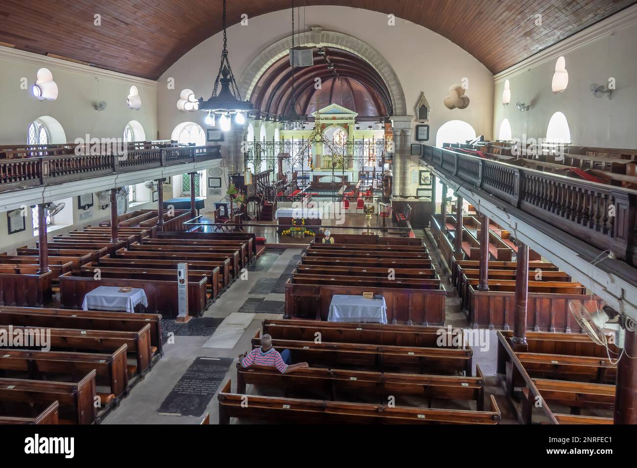 Caraibi, Barbados, Bridgetown, Cattedrale di San Michele e tutti gli Angeli, interno Foto Stock
