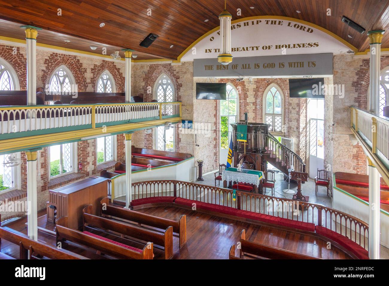 Caraibi, Barbados, Bridgetown, Bethel chiesa metodista, interno Foto Stock