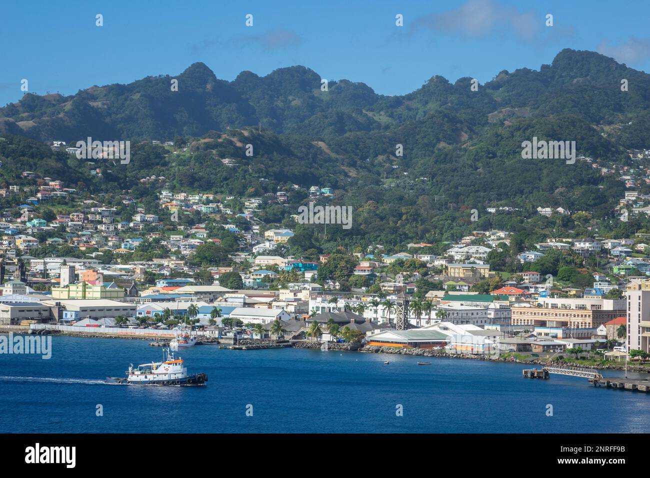 Caribbean, St.Vincent, Kingstown Bay & City Foto Stock