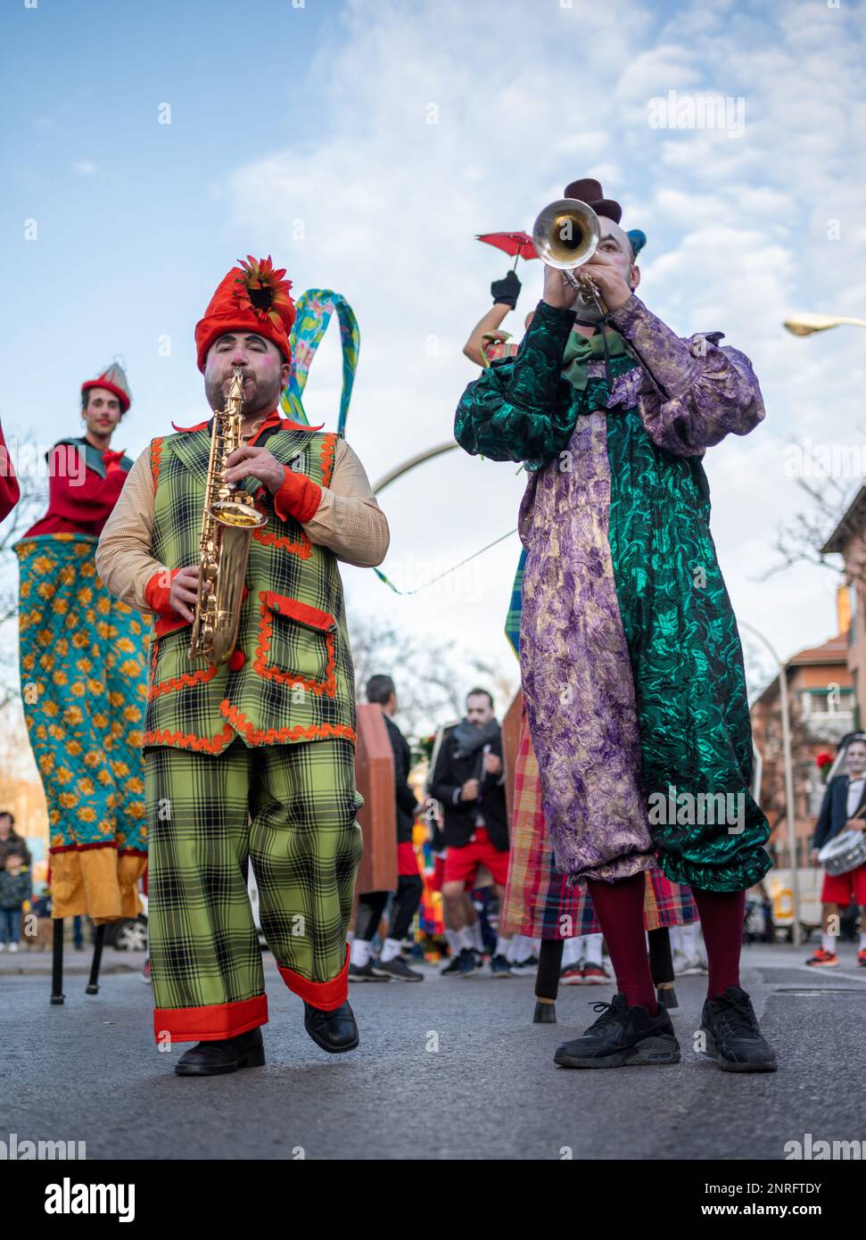 Madrid Spagna; 18 febbraio 2023: Carnevale di Long Live Foto Stock