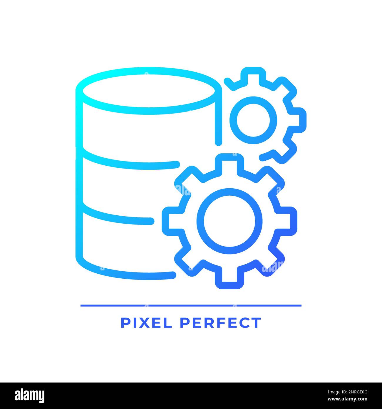 Impostazioni dati icona vettore lineare gradiente perfetto pixel Illustrazione Vettoriale