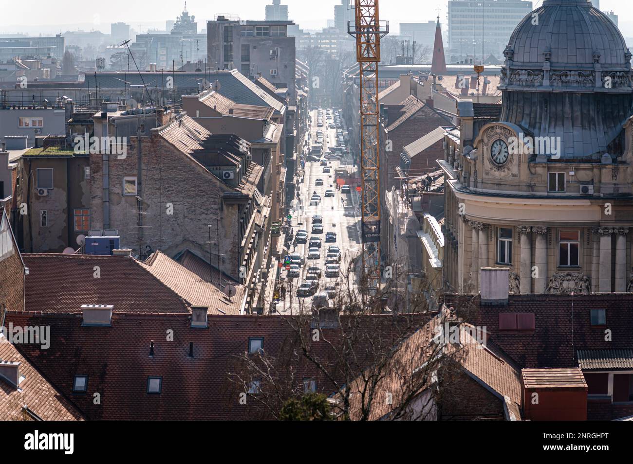 La vista da Strossmayer Promenade, Zagabria, Croazia Foto Stock