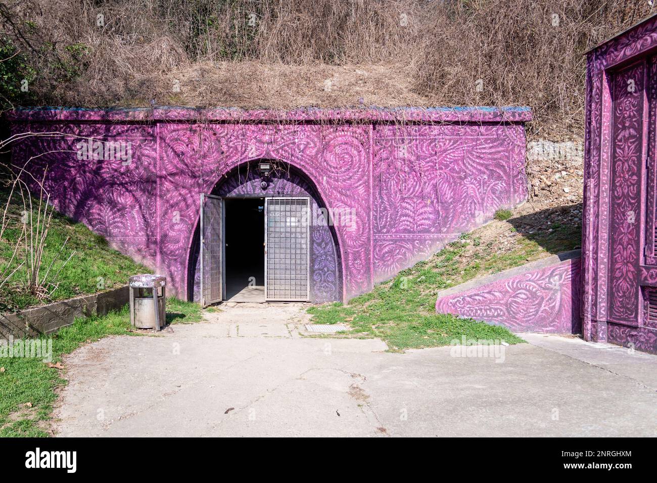 Ingresso al Gric Tunnel, Zagabria, Croazia Foto Stock