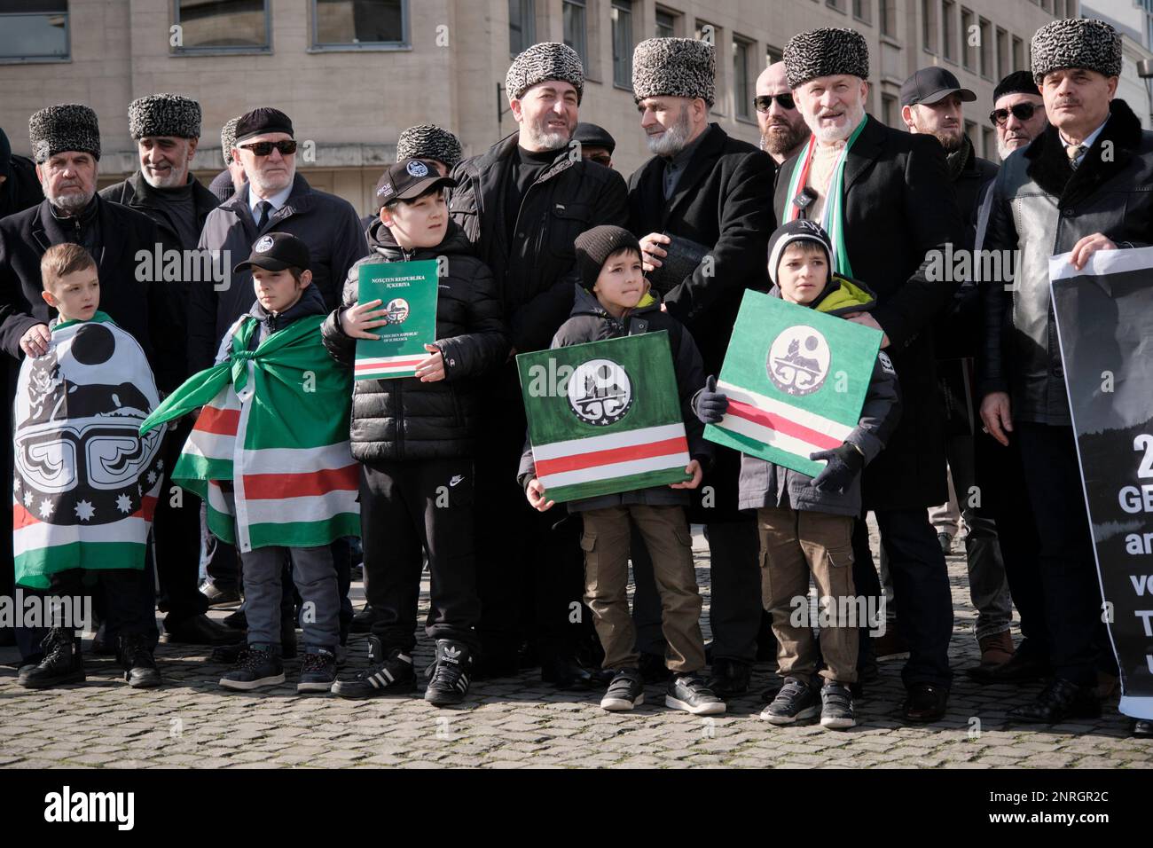 Dimostrazione cecena Bruxelles Foto Stock