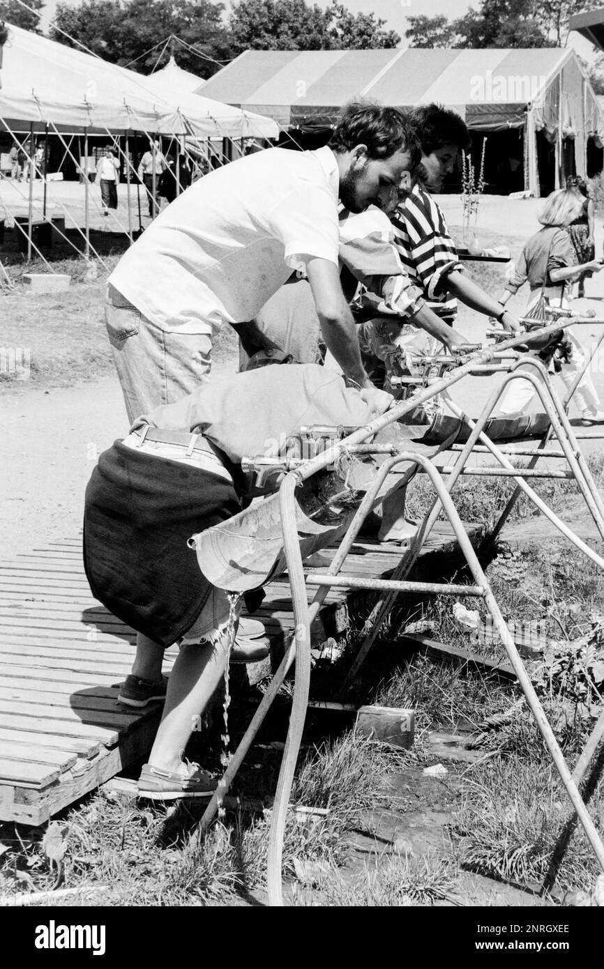 Archivi 90ies: Comunità ecumenica di Taizé, Taizé, Saône e Loira, Borgogna, Francia, 1990 Foto Stock