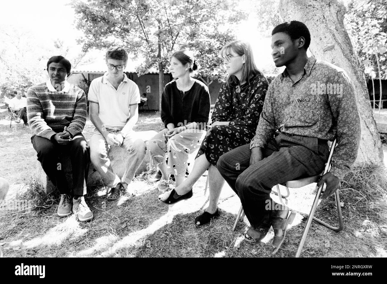 Archivi 90ies: Comunità ecumenica di Taizé, Taizé, Saône e Loira, Borgogna, Francia, 1990 Foto Stock