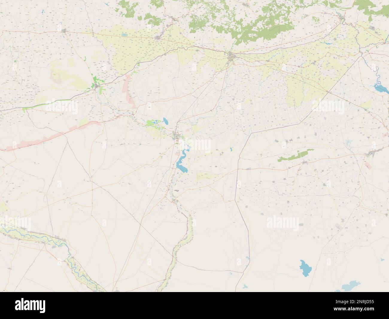 Al Hasakah, provincia della Siria. Aprire la mappa stradale Foto Stock
