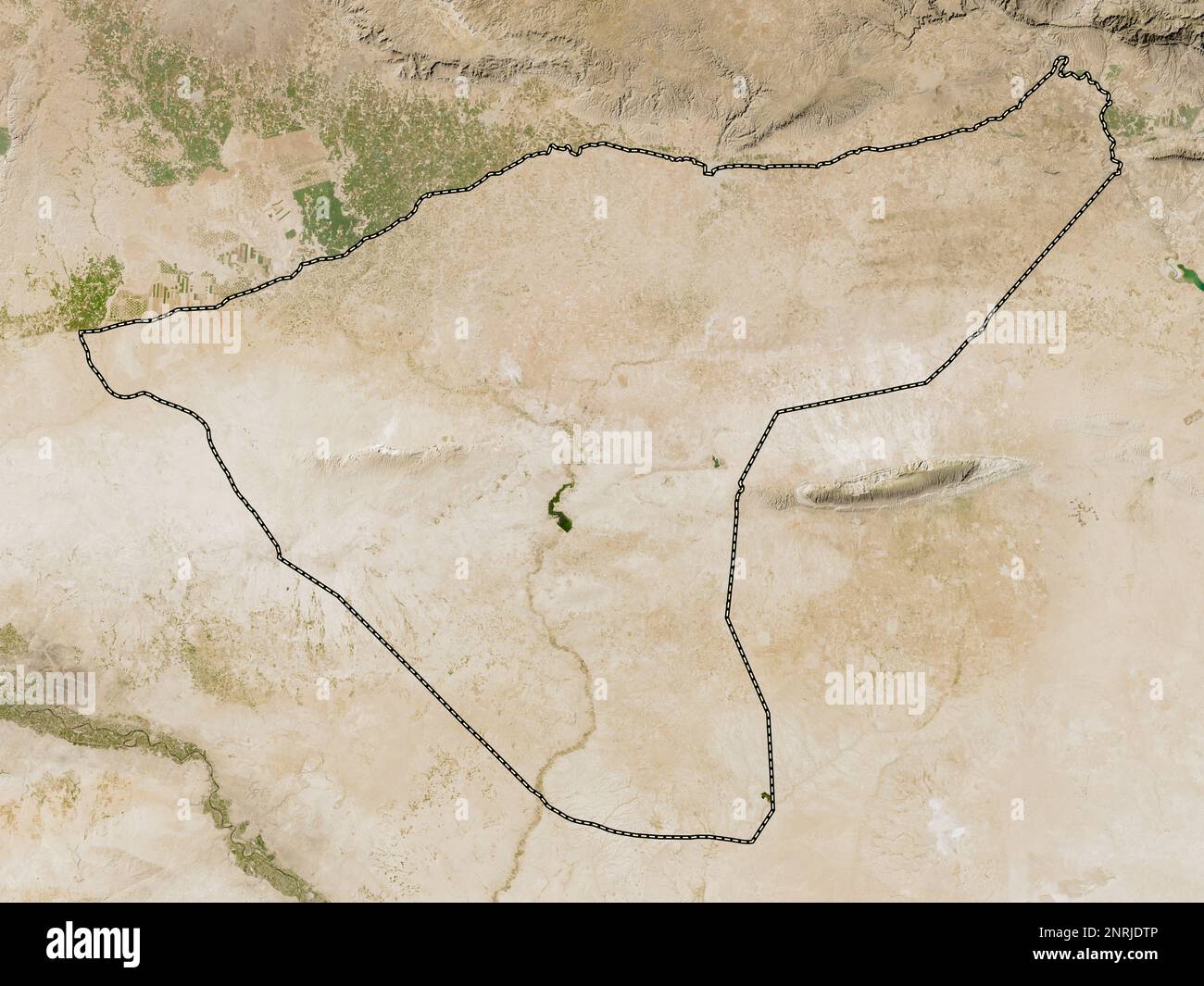 Al Hasakah, provincia della Siria. Mappa satellitare a bassa risoluzione Foto Stock