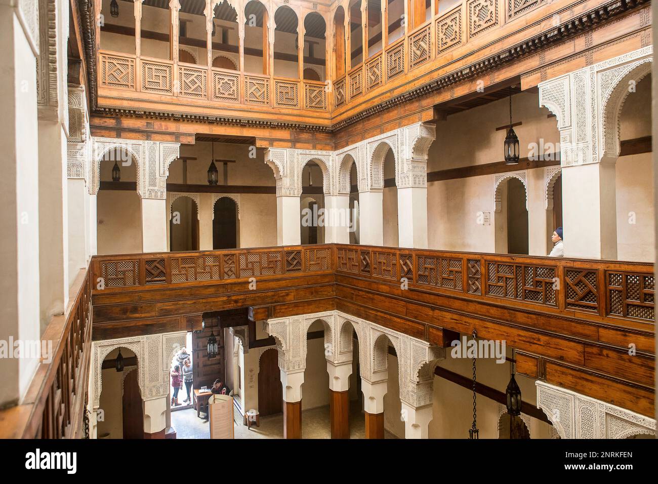 Nejjarine arte e artigianato in legno Museum, Funduq caravanserai o. Fez.Marocco Foto Stock