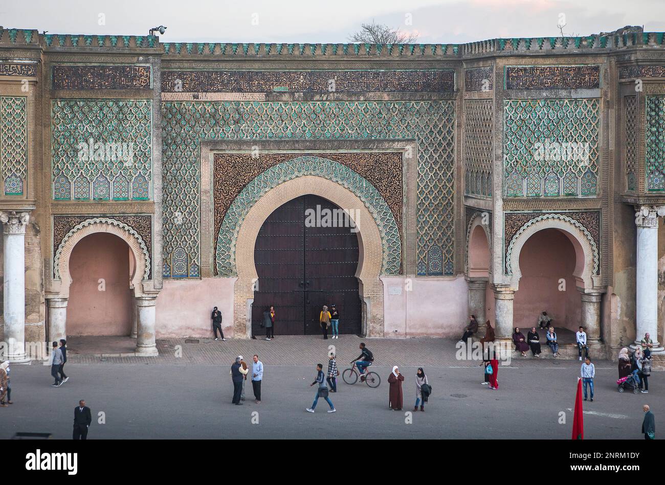 Bab el-Mansour Gate, Meknes. Il Marocco Foto Stock