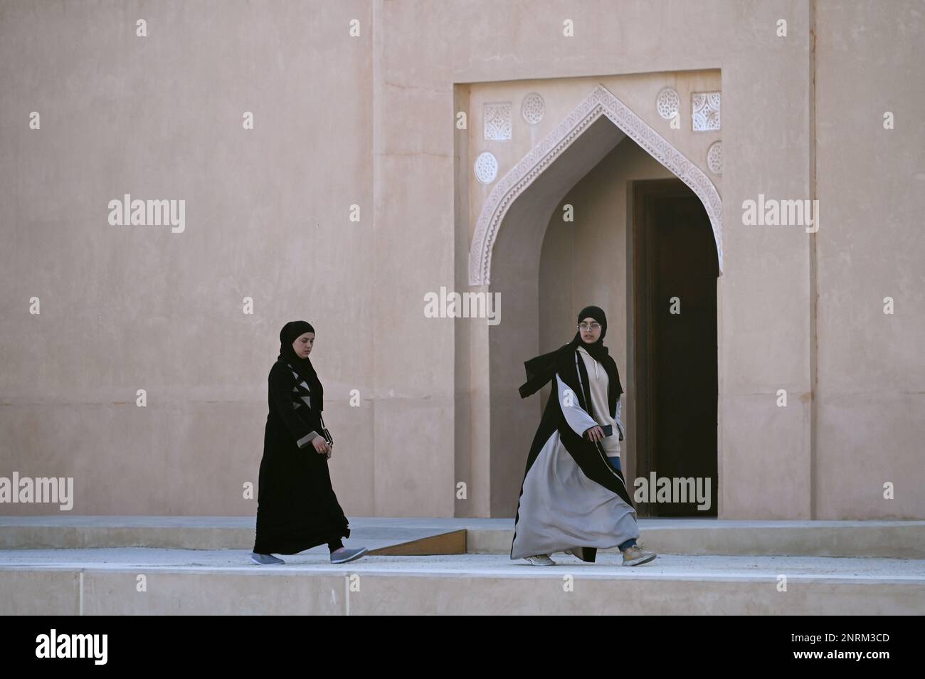 Il vecchio palazzo dello sceicco Abdullah bin Jassim al Thani sui terreni del Museo Nazionale del Qatar Foto Stock
