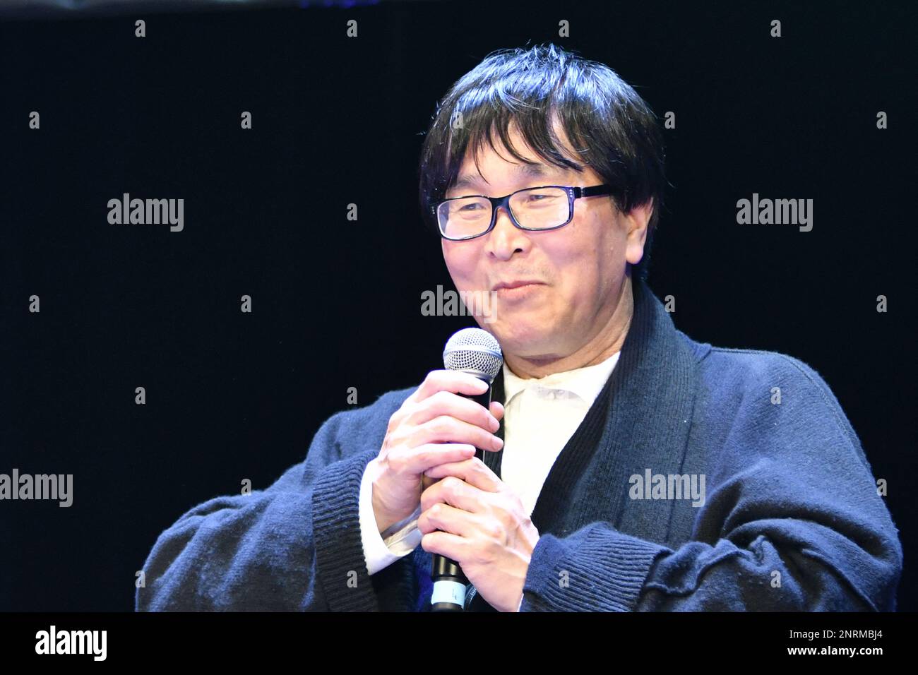 Yoichi Takahashi, grande mangaka giapponese, alla conferenza Magic Monaco. Ha pubblicato nel 1980 la sua prima serie nella rivista Shōnen Jump, Capitano Tsubasa, conosciuta come Olive e Tom in Francia. Questa serie di calcio è un grande successo e sarà anche adattato in una serie televisiva animata. MAGIC è un evento pensato per tutti i fan della cultura pop che spaziano dall'arte all'animazione, dai videogiochi ai Manga, dai fumetti ai fumetti, Scienza e istruzione, tenutasi il 25 e 26 febbraio 2023 al Grimaldi Forum di Monaco. Foto di Jana Chiamami J/ABACAPRESS.COM Foto Stock