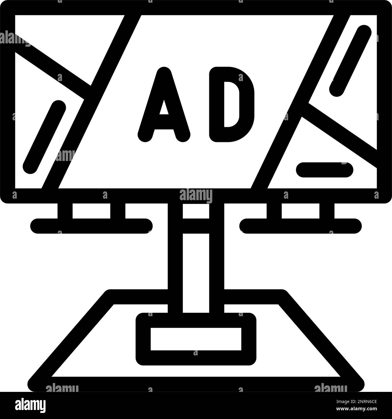 illustrazione vettore icona linea pubblicità esterna Illustrazione Vettoriale