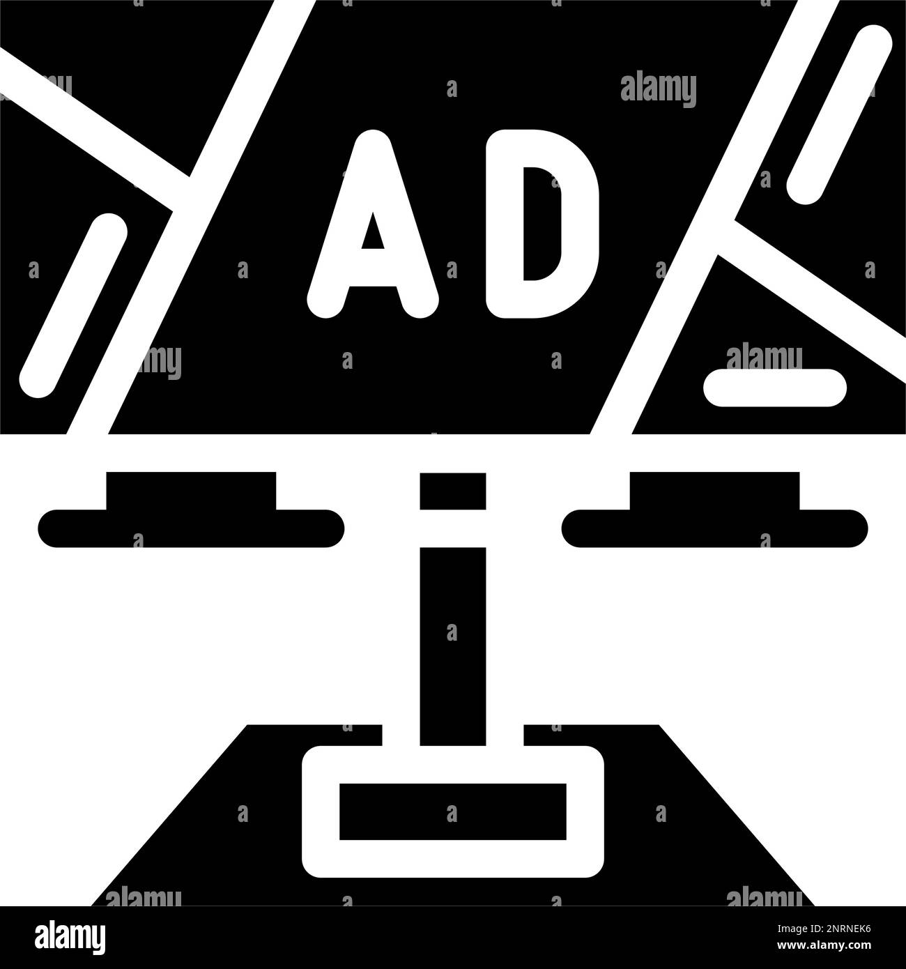 illustrazione vettore icona glyph pubblicità esterna Illustrazione Vettoriale