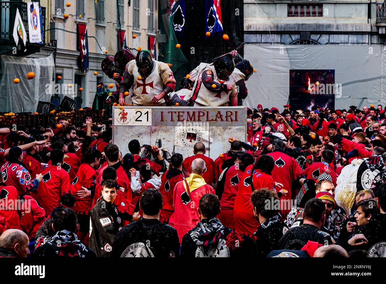 Il carnevale storico di ivrea 2023 Foto Stock