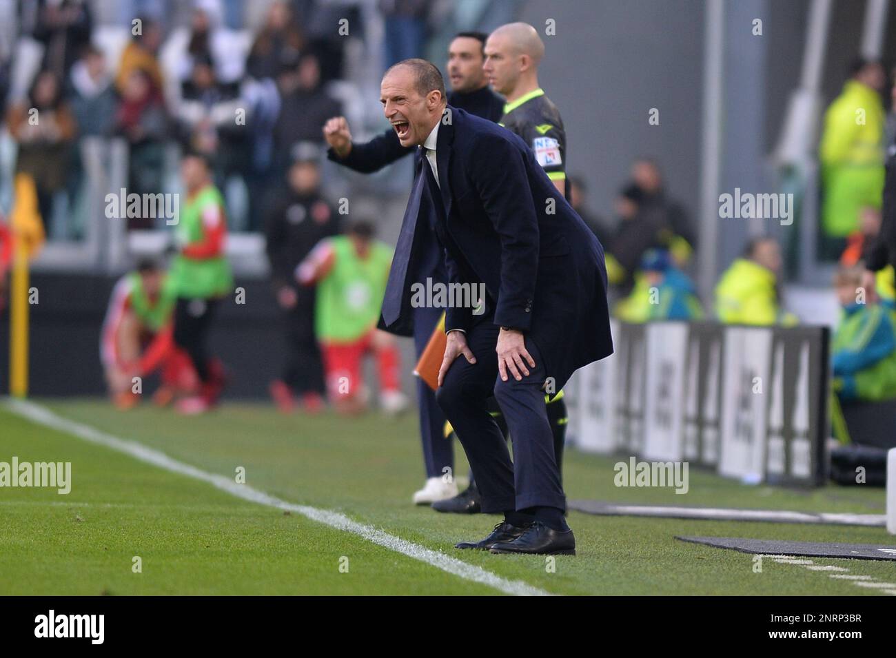 Massimiliano Allegri (Juventus) delusione durante la Serie A Football Match tra Juventus e Monza allo Stadio Allianz, il 29 gennaio 2023 in Foto Stock