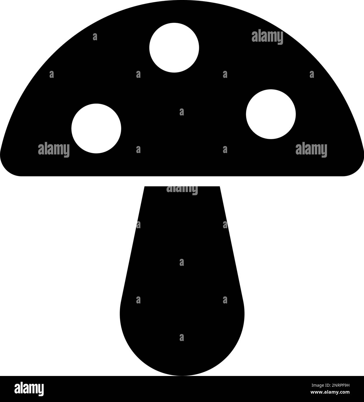 Icona con silhouette a fungo. Ingrediente. Vettore modificabile. Illustrazione Vettoriale