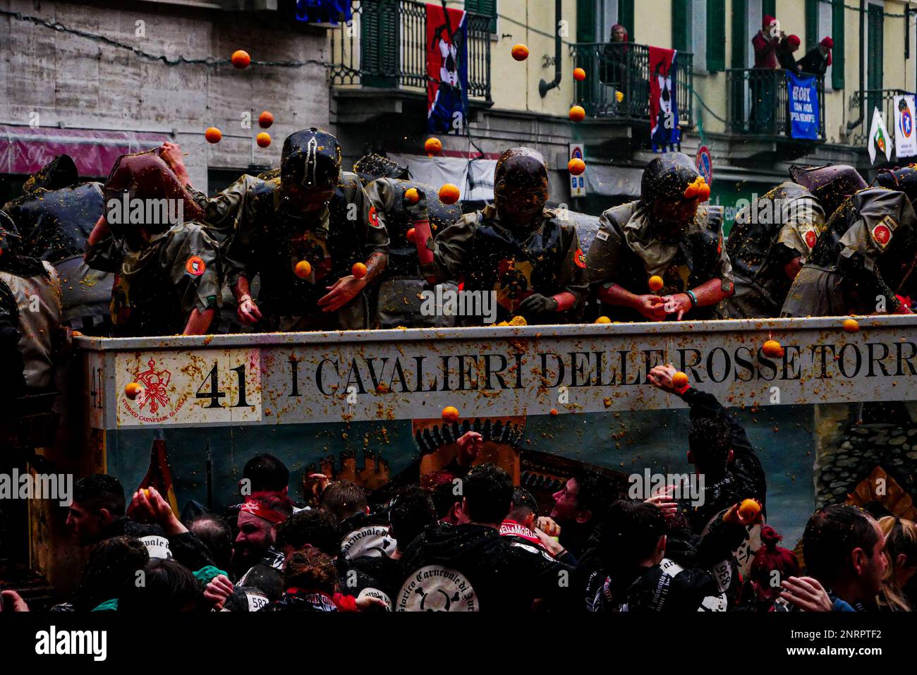 Il carnevale storico di ivrea 2023 Foto Stock