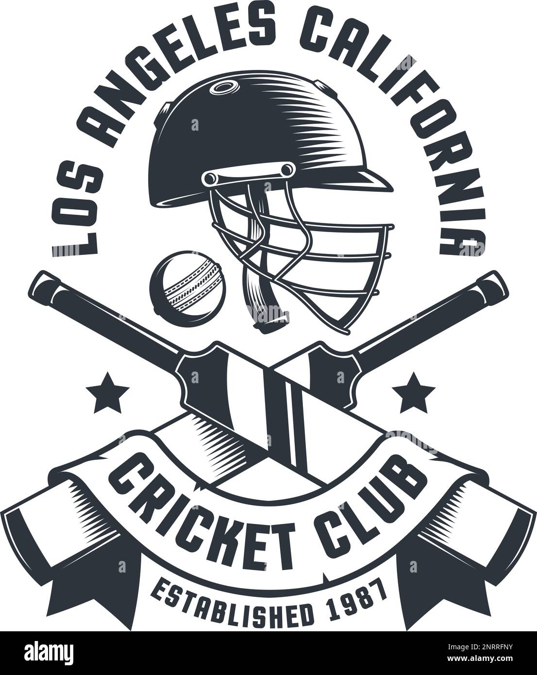 Distintivo Cricket retro Illustrazione Vettoriale