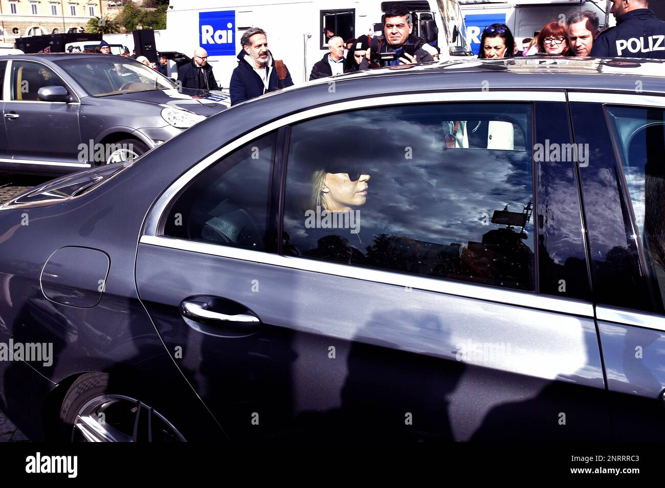 Maria De Filippi.Rome, funerale di Maurizio Costanzo. Febbraio 27, 2023 Foto Stock