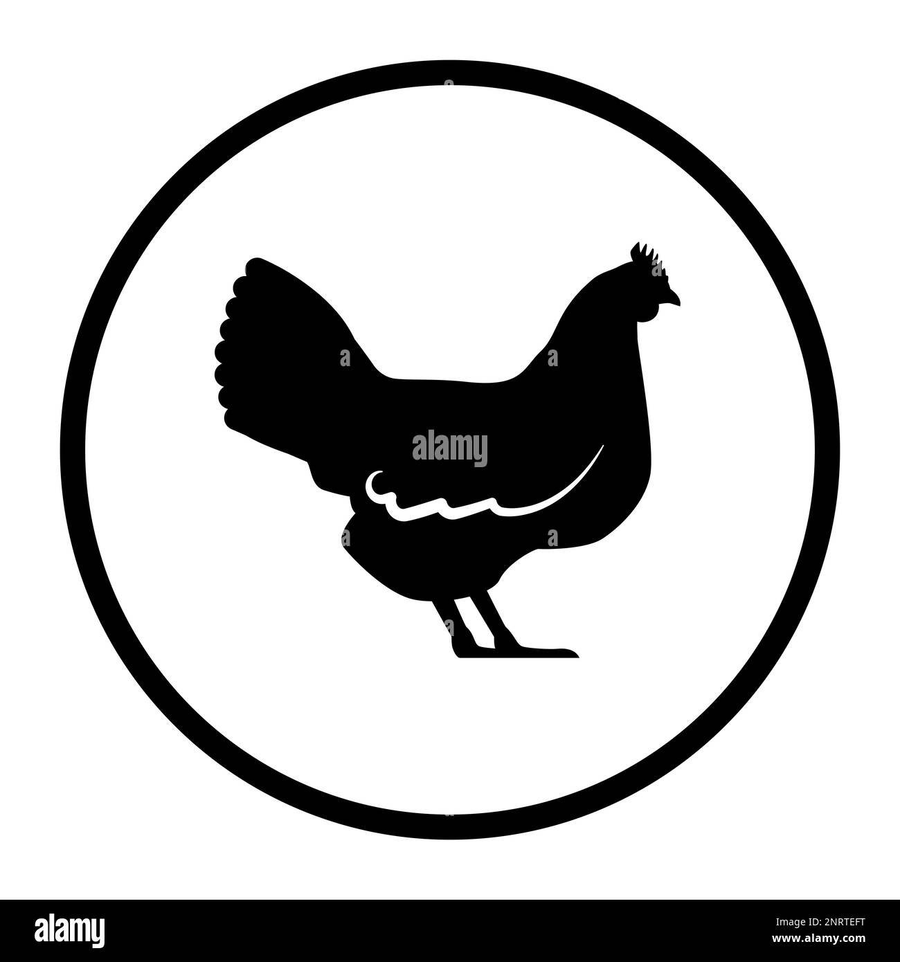 Icona di un animale vettoriale a un colore: Pollo Illustrazione Vettoriale
