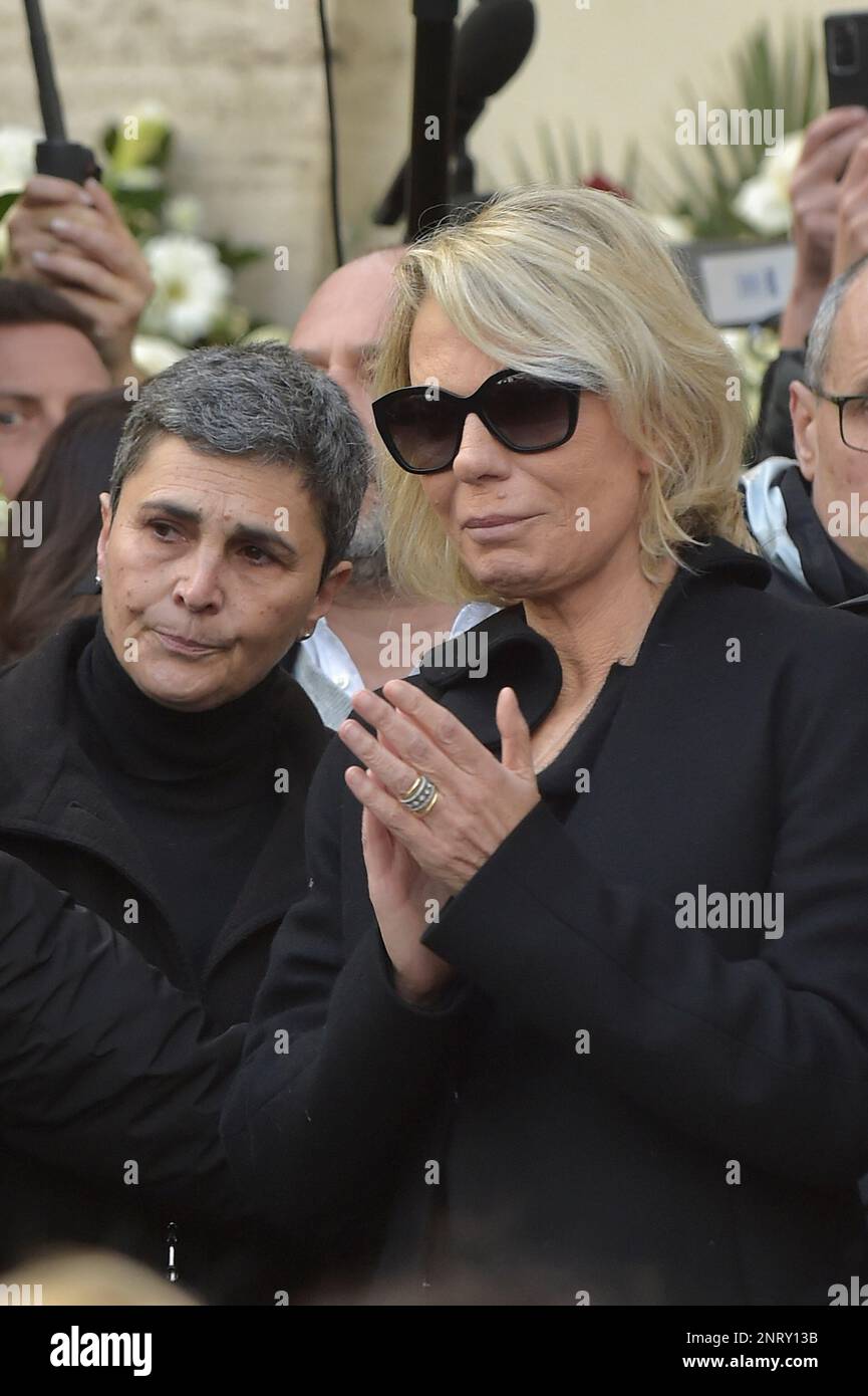 Maria De Filippi.Rome, funerale di Maurizio Costanzo. Febbraio 27, 2023 Foto Stock