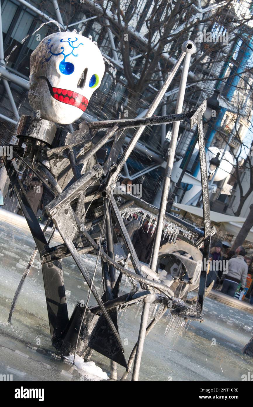 Sculture in Fontana Stravinsky, Parigi, Francia Foto Stock