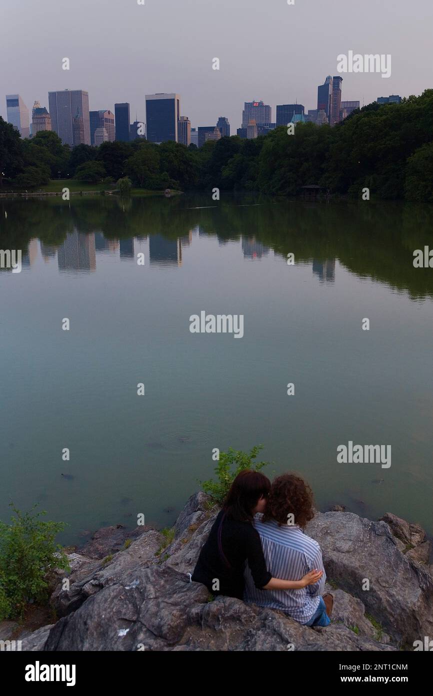 Central Park.Il lago,New York City, Stati Uniti d'America Foto Stock