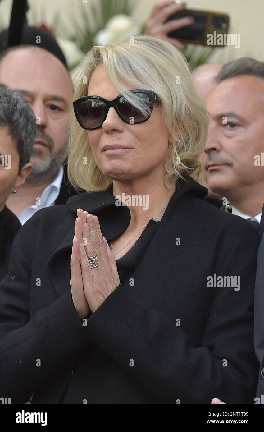 Maria De Filippi.Rome, funerale di Maurizio Costanzo. Febbraio 27, 2023 Foto Stock