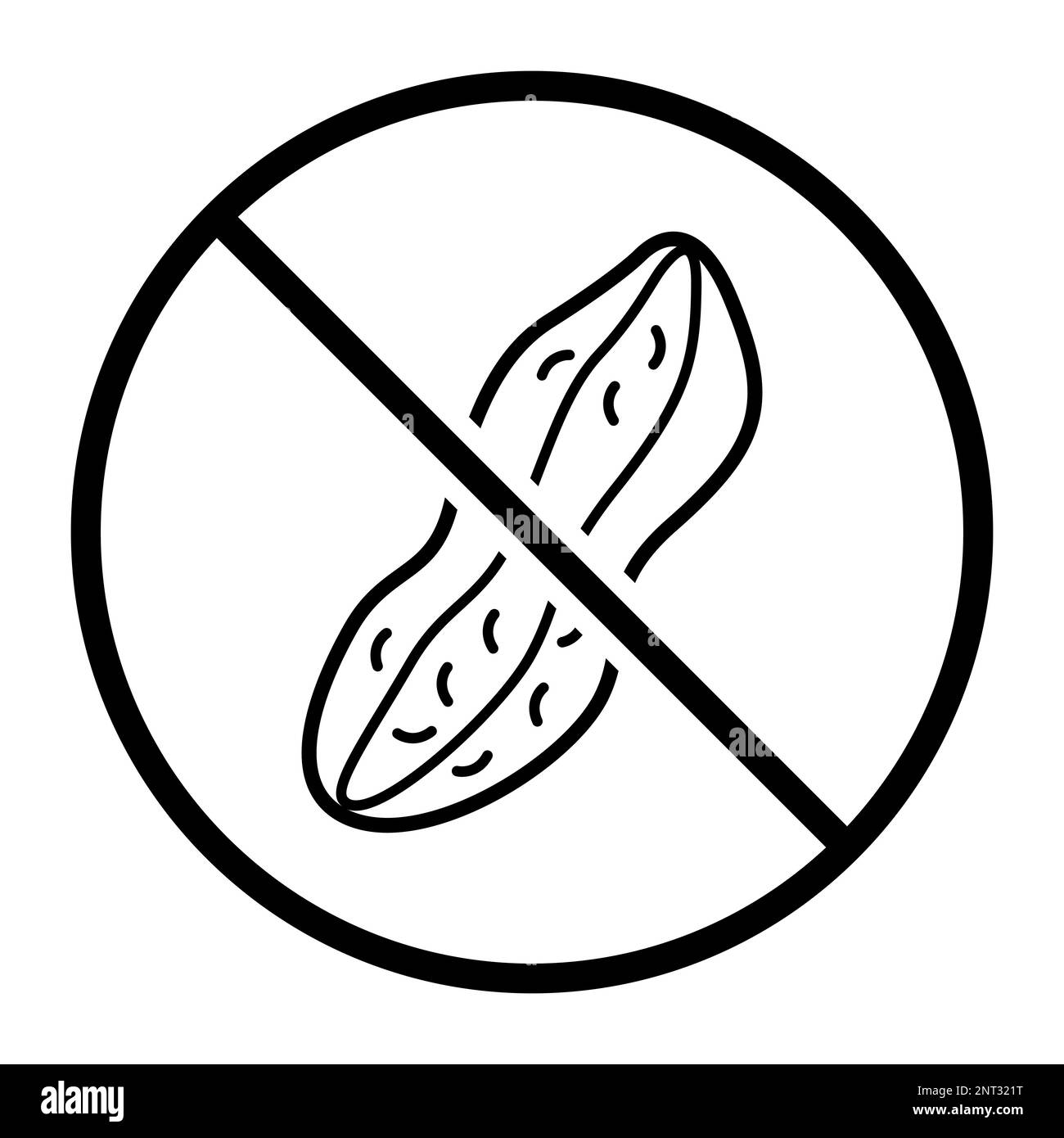 Icona senza arachidi: Concetto di cibo, allergeni e ingredienti Illustrazione Vettoriale