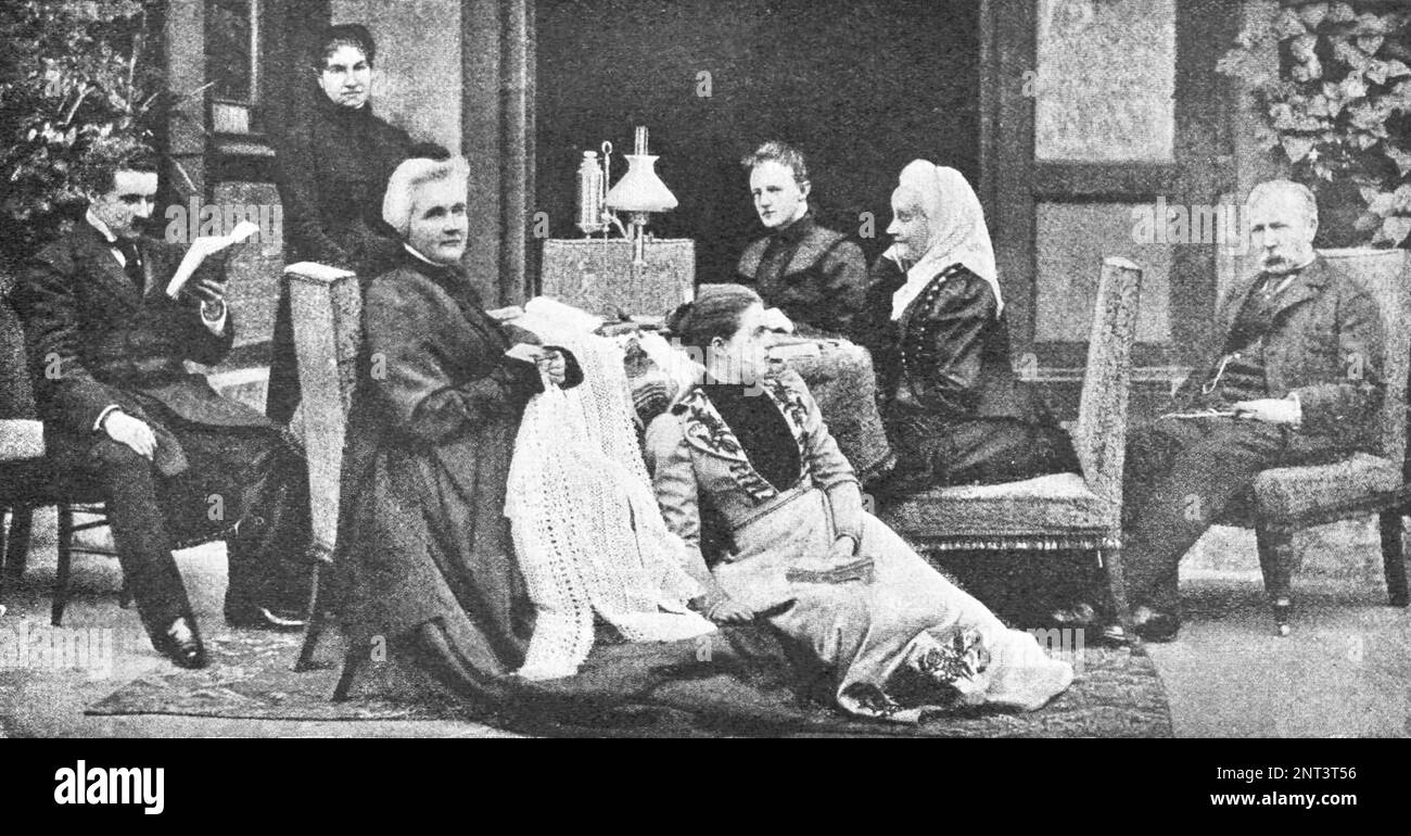 Regina romena Elisabetta di Wied (Carmen Sylva) nel cerchio dei suoi amici stretti. Foto dal 1902. Foto Stock
