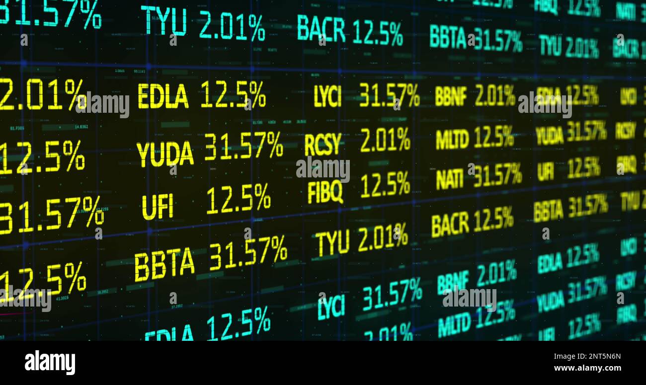 Composizione del trattamento dei dati finanziari Foto Stock