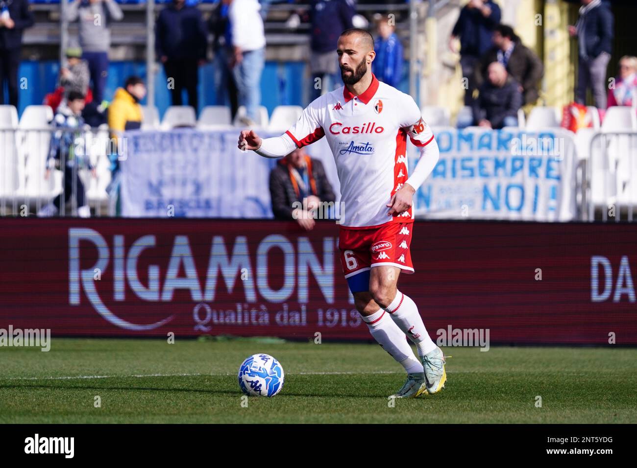 Stadio Mario Rigamonti, Brescia, Italia, 25 febbraio 2023, Valerio di Cesare (SSC Bari) durante Brescia Calcio vs SSC Bari - Calcio italiano Serie B Foto Stock