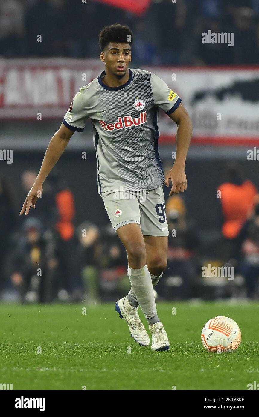 Bernardo del FC Salzburg durante la seconda tappa della UEFA Europa League tra A.S. Roma vs FC Salzburg il 23 febbraio 2023 allo Stadio Olimpico Foto Stock