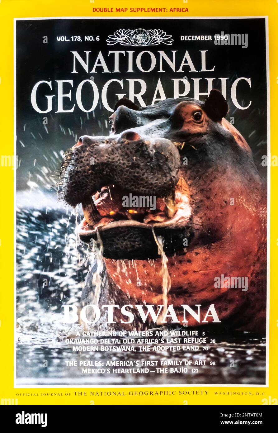 Copertina della rivista National Geographic dicembre 1990 Foto Stock