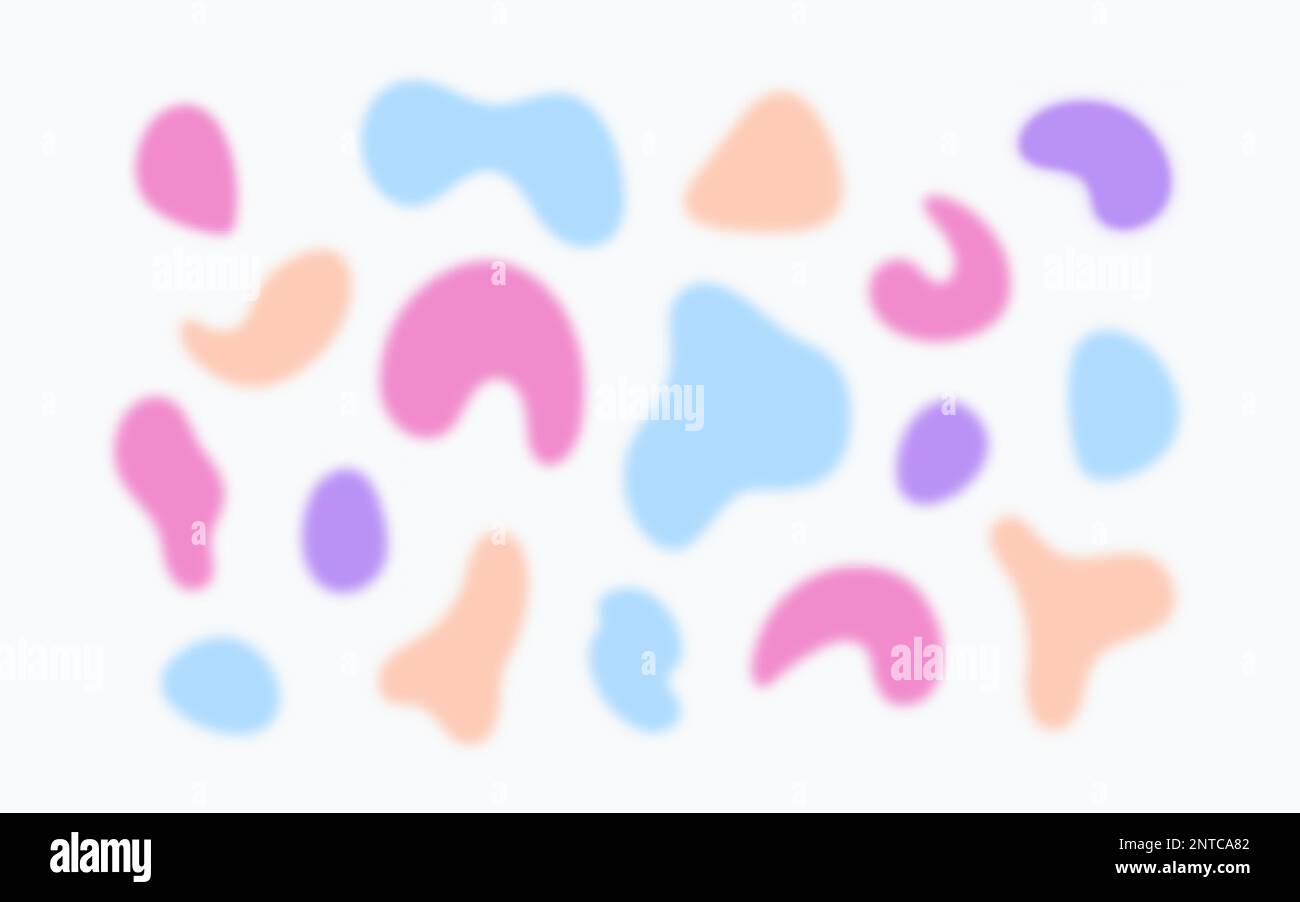 Forme vettoriali organiche astratte con effetto aura Y2K. Colori olografici contemporanei fluidi Blobs decorazione casuale collezione di elementi Illustrazione Vettoriale