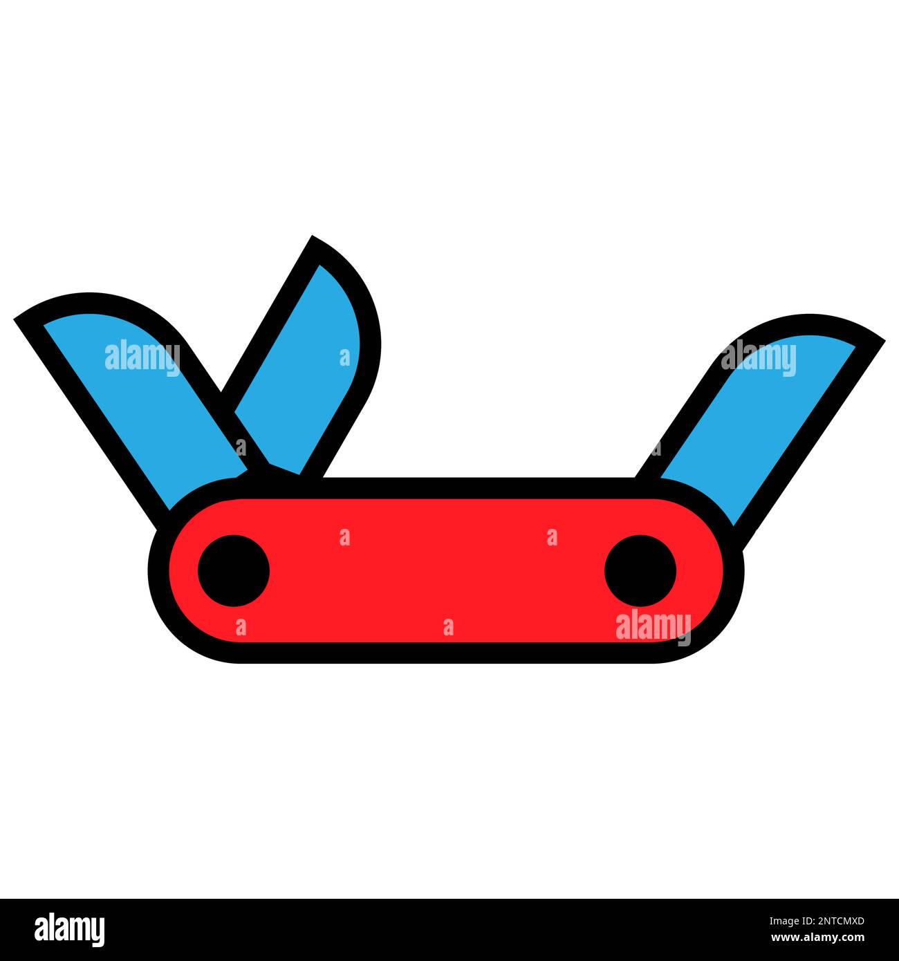 Icona della linea del coltello svizzera isolata su sfondo bianco. Icona sottile nera piatta sullo stile moderno. Simbolo lineare e tratto modificabile. Semplice e pixel Illustrazione Vettoriale