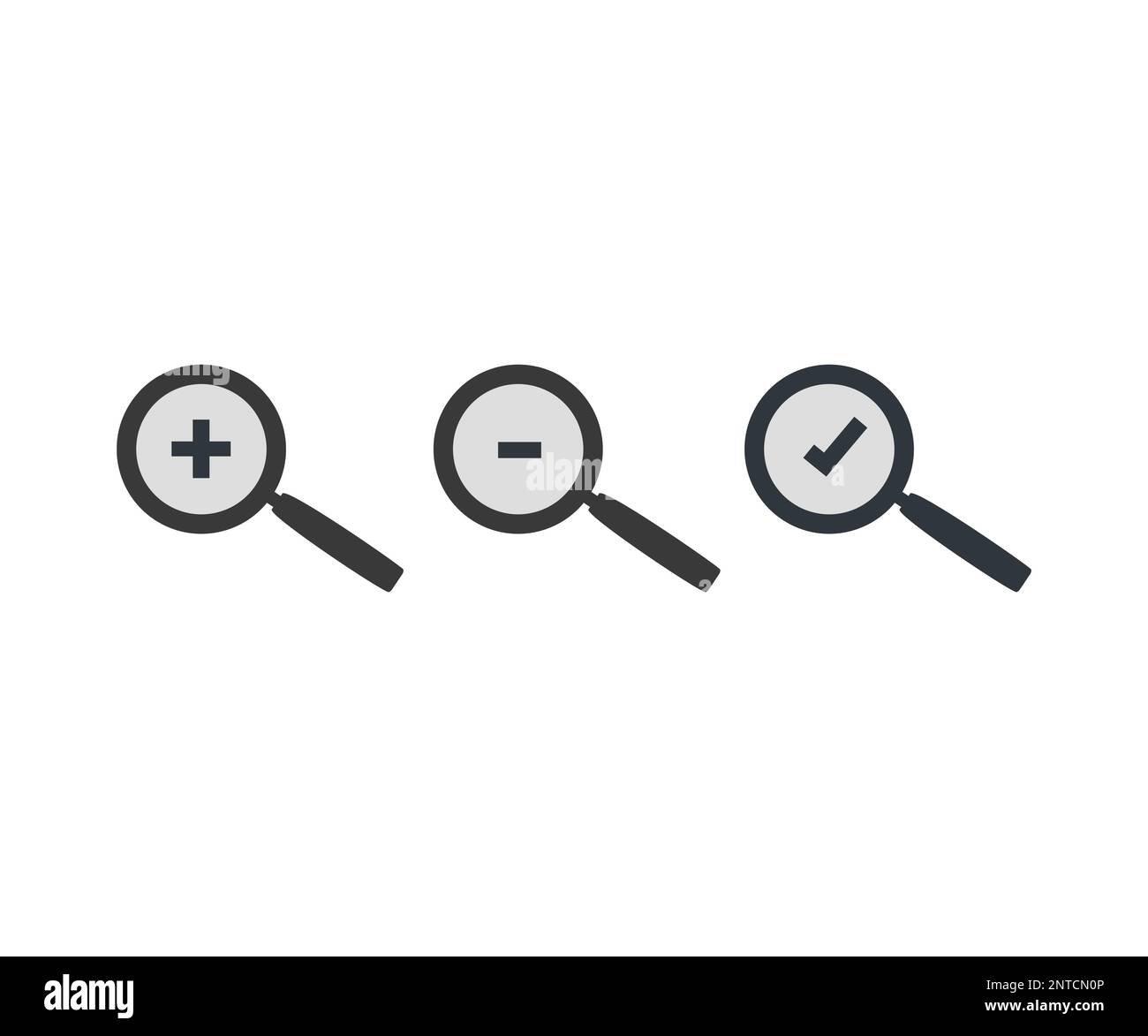 Lente d'ingrandimento icona collezione logo design. Gruppo di icone di ricerca. Icona a lente di ingrandimento, lente di ingrandimento o disegno vettoriale con segno a lente di ingrandimento e illustrazione. Illustrazione Vettoriale