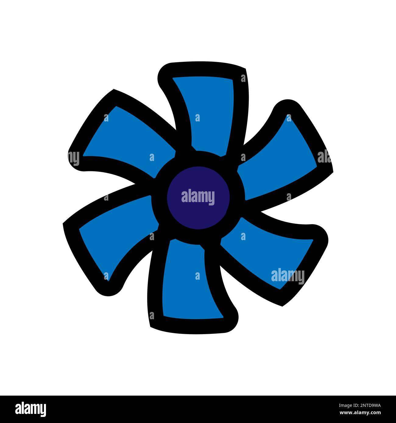 Icona della linea della ventola del vento isolata su sfondo bianco. Icona sottile nera piatta sullo stile moderno. Simbolo lineare e tratto modificabile. Semplice e pixel per Illustrazione Vettoriale