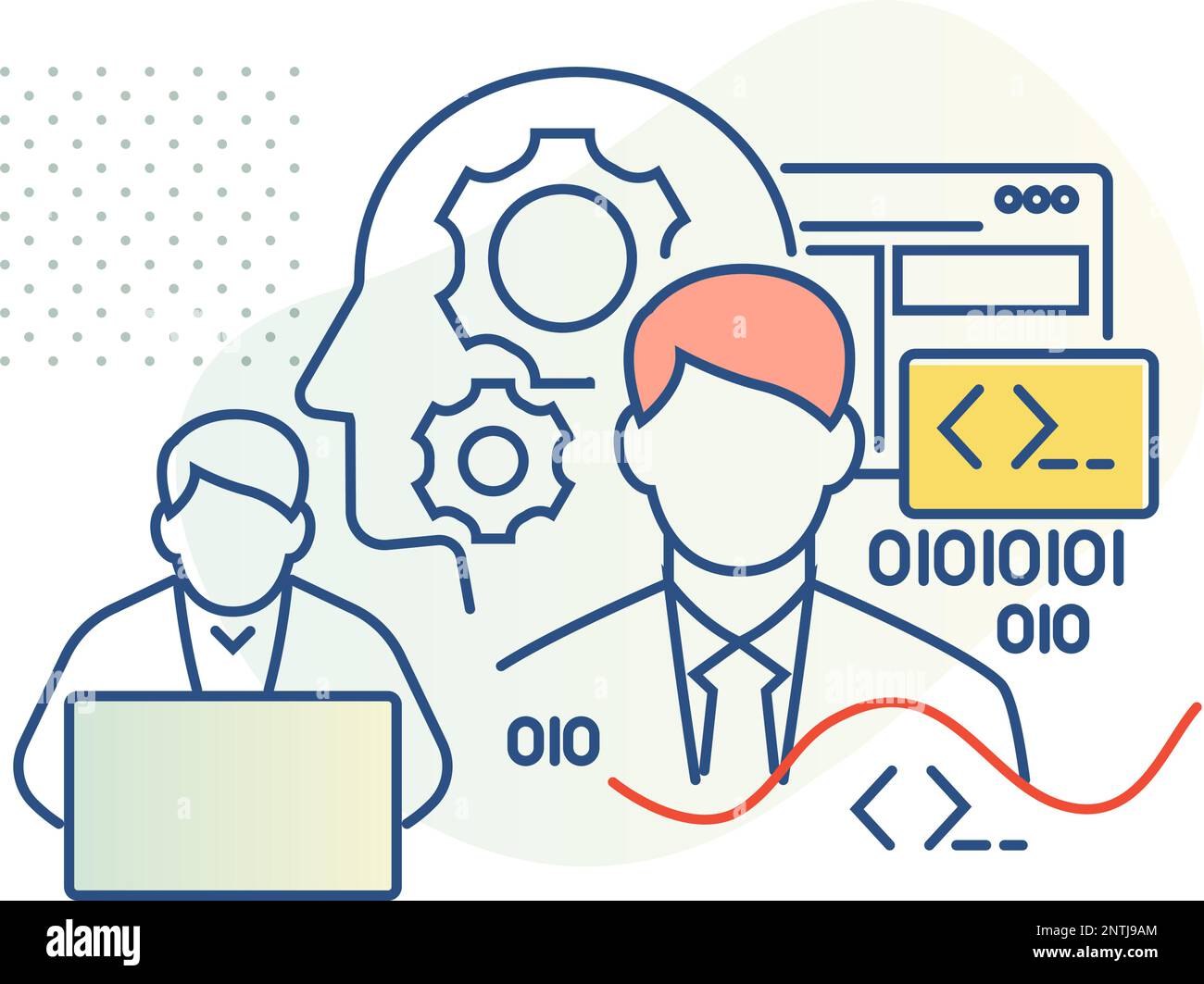 Team di sviluppo software e tecnologia - Stock Illustration come file EPS 10 Illustrazione Vettoriale