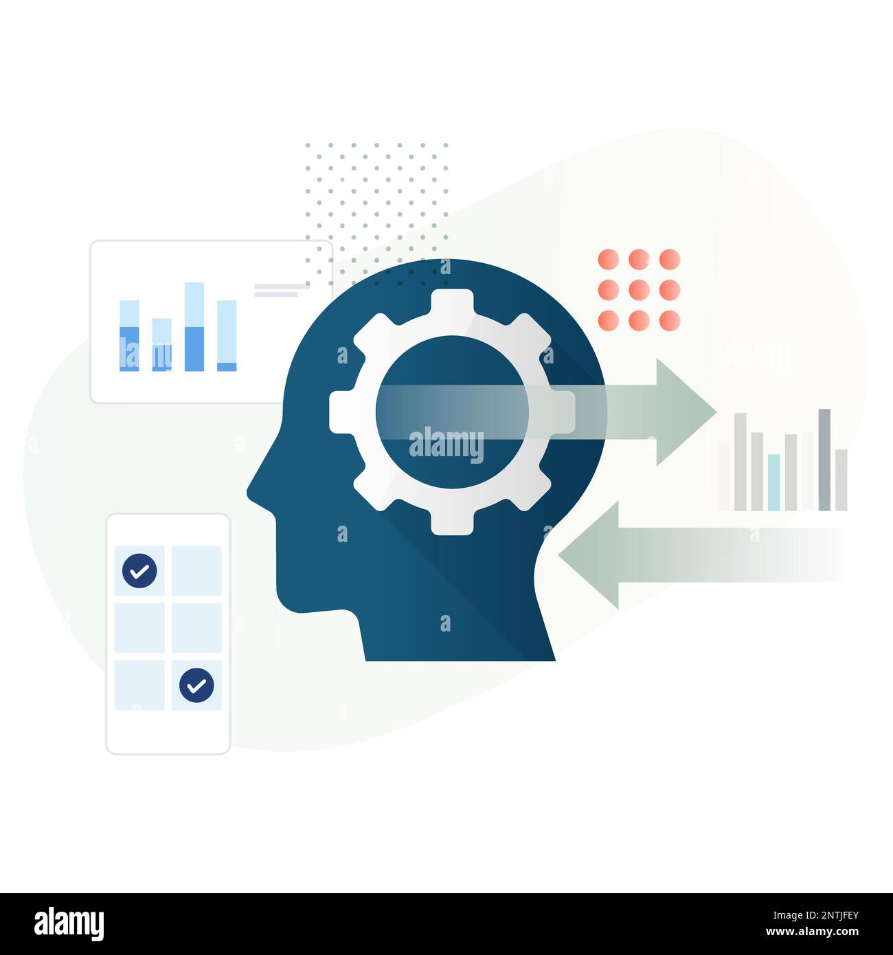 Modelli di intelligenza artificiale e apprendimento automatico per i processi aziendali - Stock Illustration come file EPS 10 Illustrazione Vettoriale