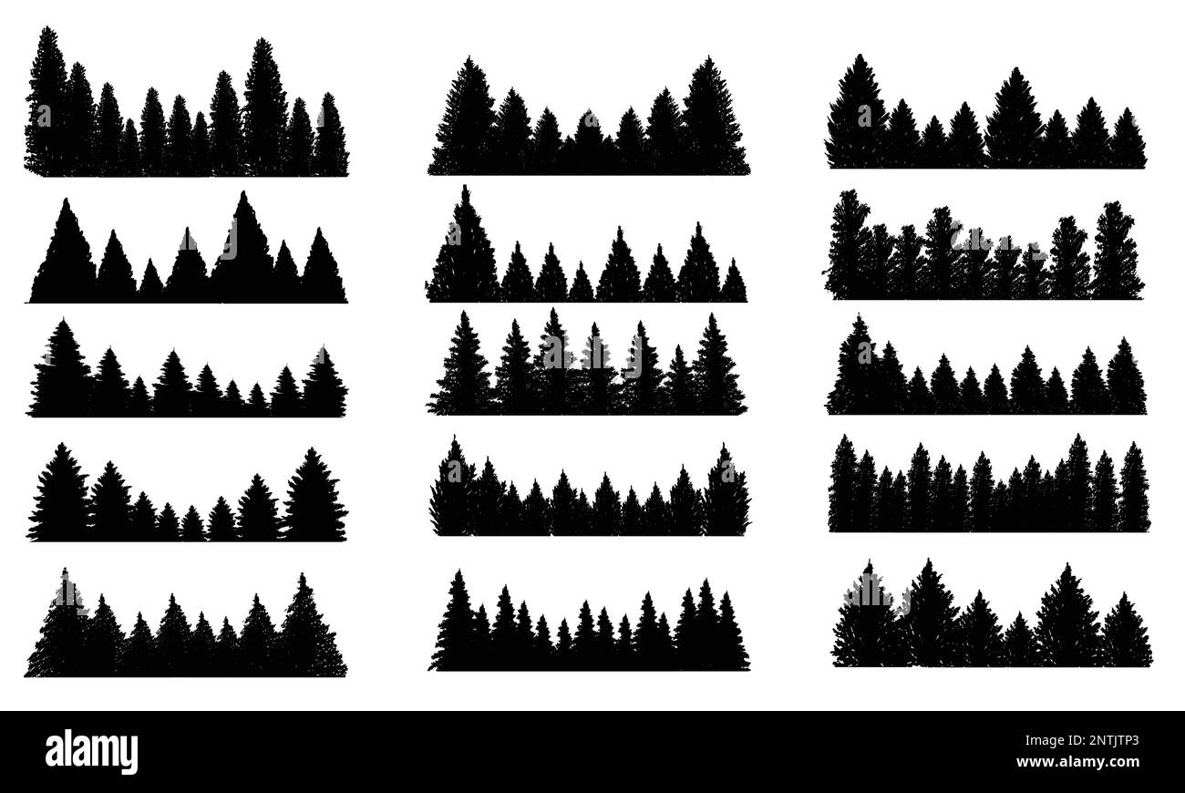 Pino albero silhouette foresta set collezione vettore illustrazione per la vostra azienda o marca Illustrazione Vettoriale
