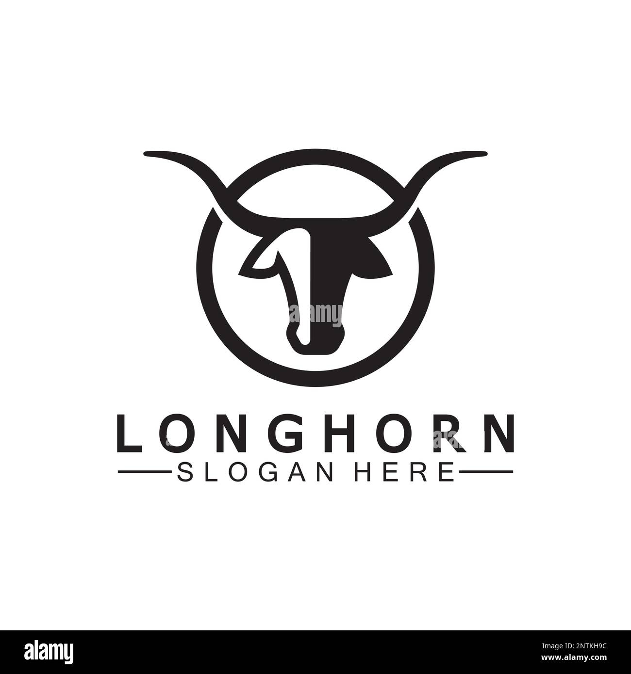 Disegno illustrativo vettoriale modello logo corno lungo Illustrazione Vettoriale