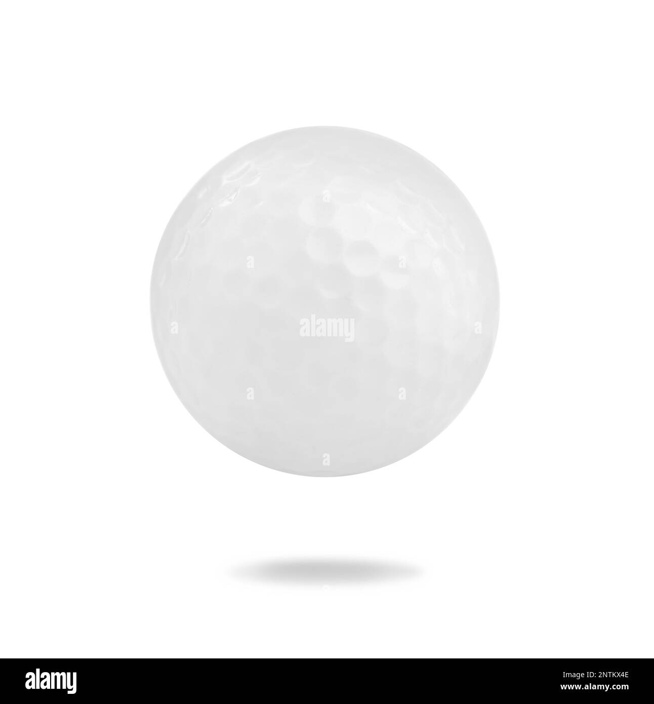 Palla di plastica per tennis da tavolo isolato su bianco Foto Stock