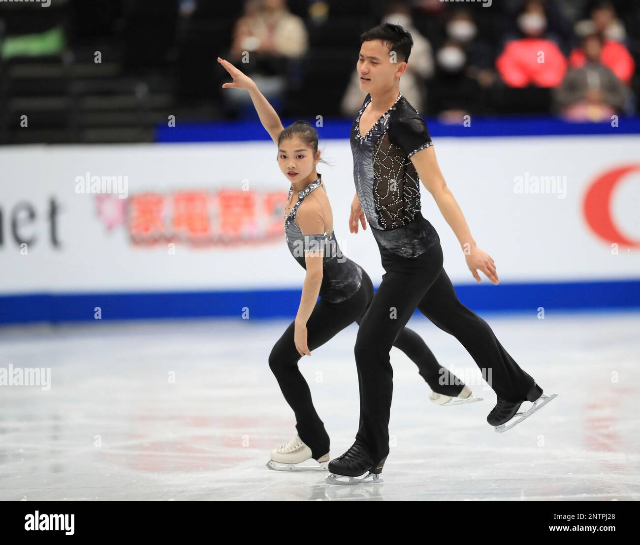 North Korea's Figure skater Tae Ok RYOM and Ju Sik KIM perform during the Pairs Short Program of the ISU World Figure Skating Championships at Saitama Super Arena in Saitama, Saitama Prefecture on March 20, 2019. ( The Yomiuri Shimbun via AP Images ) Foto Stock
