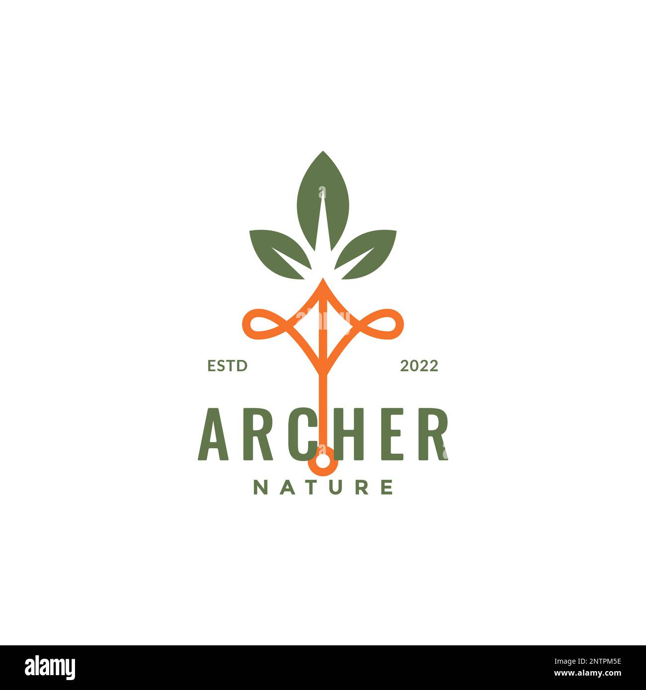 arcier frecce foglie natura estetica minimalista logo disegno vettore icona illustrazione Illustrazione Vettoriale