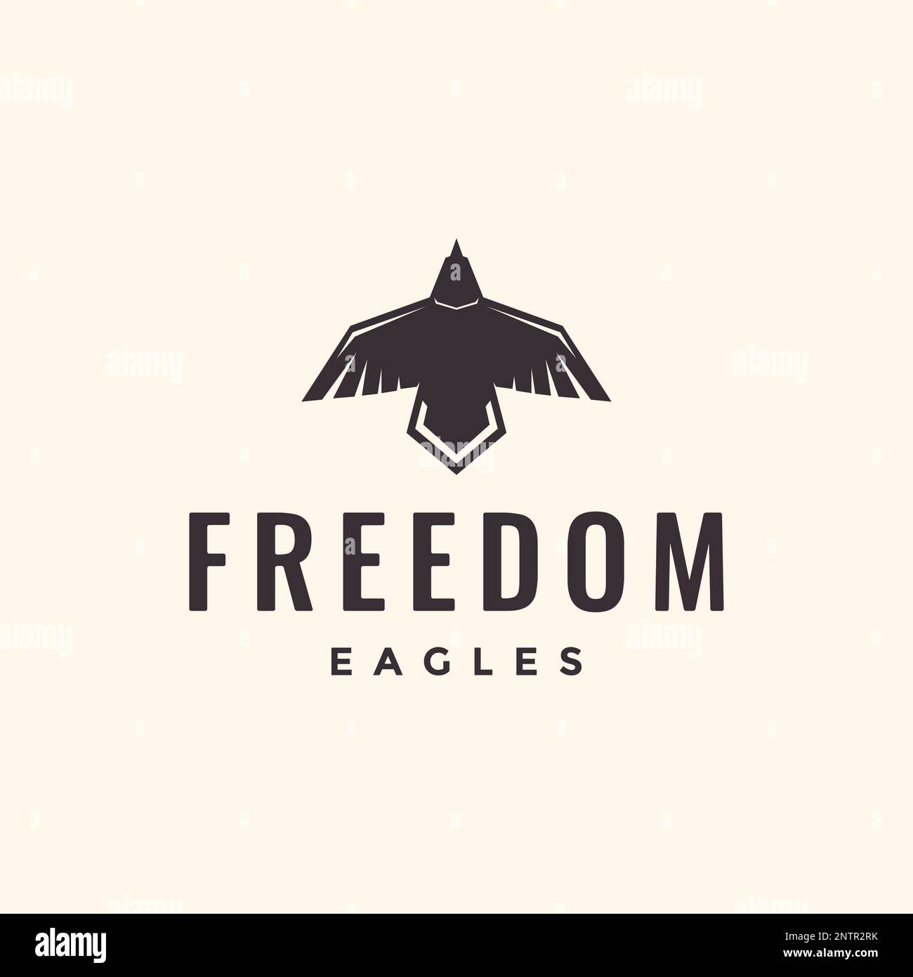libertà di volo lancio uccello aquila carnivoro moderno semplice poligono logo design vettoriale icona Illustrazione Vettoriale