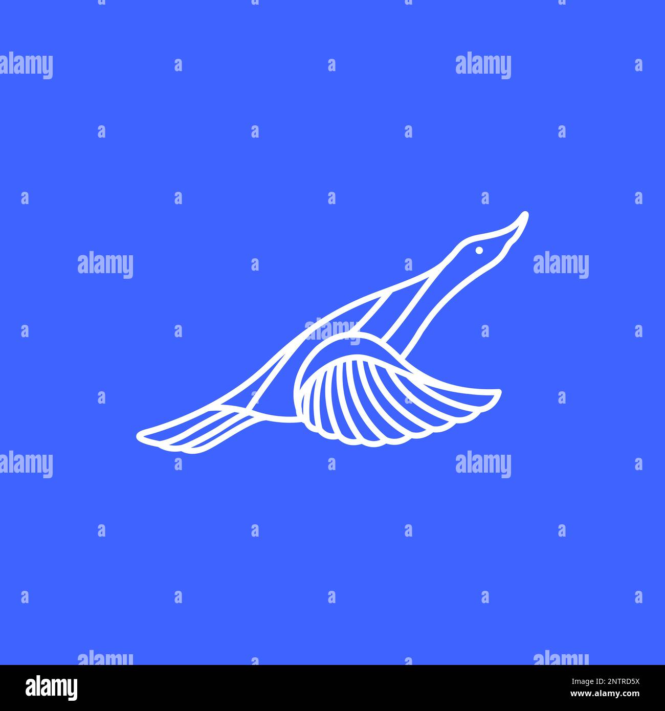 swan goose volare linea moderna arte semplice logo disegno vettore Illustrazione Vettoriale